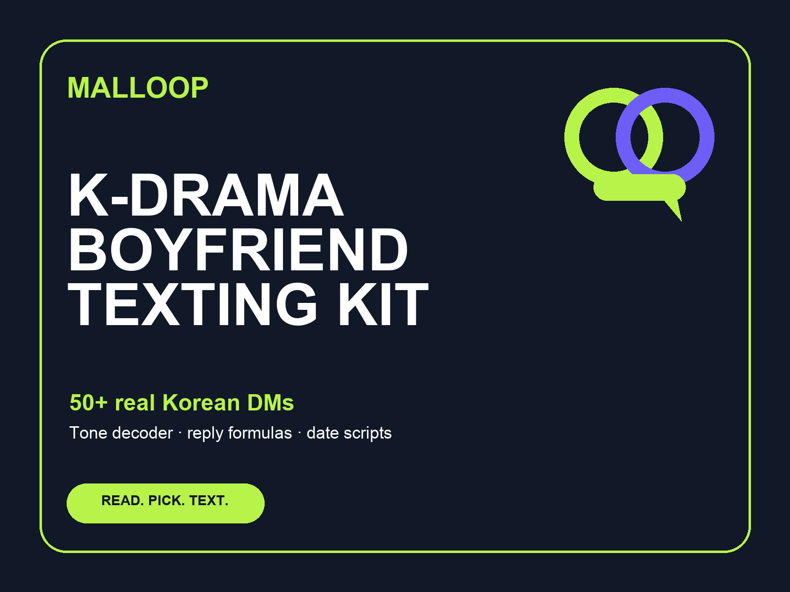 MALLOOP Korean Texting Kit digital guide cover